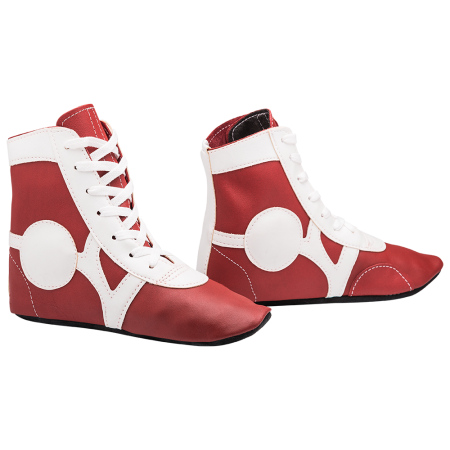 Купить Обувь для самбо SM-0102, кожа, красный Rusco в Тосно 