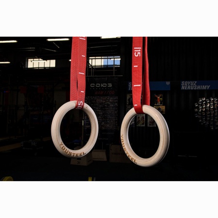 Купить Кольца гимнастические 32 мм красные стропы в Тосно 
