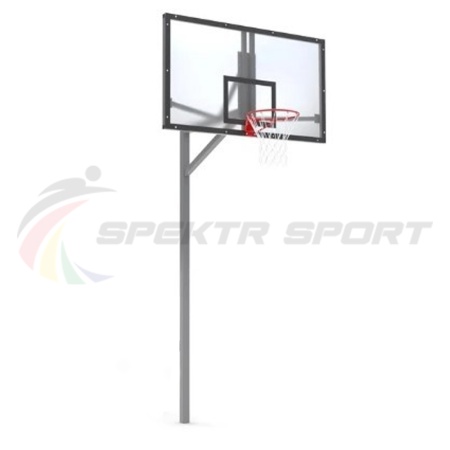Купить Стойка баскетбольная уличная упрощенная со щитом из оргстекла, кольцом и сеткой SP D 412 в Тосно 