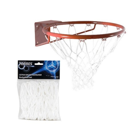 Купить Сетка баскетбольная Torres, нить 4 мм, белая в Тосно 