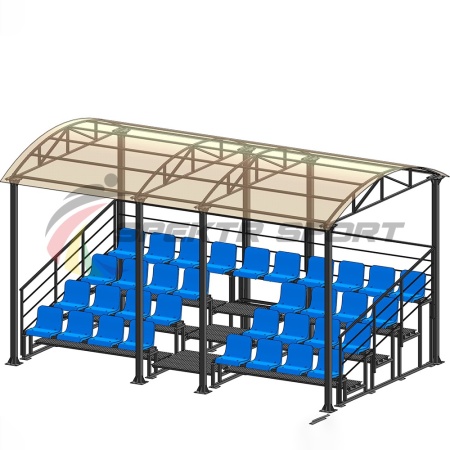 Купить Трибуна для зрителей 4 ряда на 34 места с навесом и перилами в Тосно 
