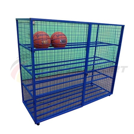 Купить Стеллаж для хранения мячей и инвентаря передвижной металлический (сетка) Разборный в Тосно 