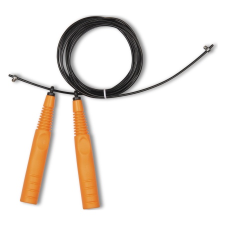 Купить Скакалка высокооборотная Кроссфит стальной шнур в оплетке 2.9 м чёрно-оранжевая в Тосно 